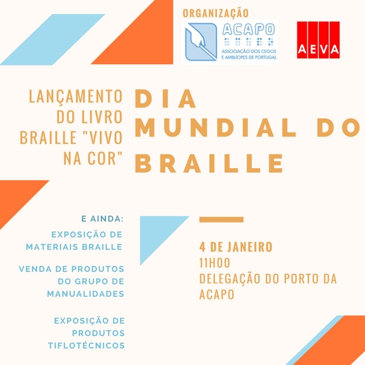 Cartaz do lançamento do livro Braille "Vivo na Cor"