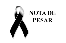 Imagem de laço preto de luto com o texto: nota de pesar