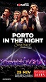 Fotografia de Vasco Palmeirim Nuno Markl, Vera Fernandes e Pedro Ribeiro, cada um com um microfone na mão. Em baixo o texto, Porto in The Night -Sinfónico. 25 de fevereiro. Nova data 26 de fevereiro