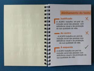 Informação sobre qual o melhor alinhamento de texto para a deficiência visual
