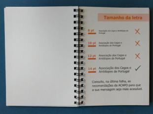 Informação sobre qual o tamanho de letra ideal para a deficiência visual