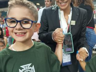 Rodrigo com a apresentadora Rita Ferro Rodrigues